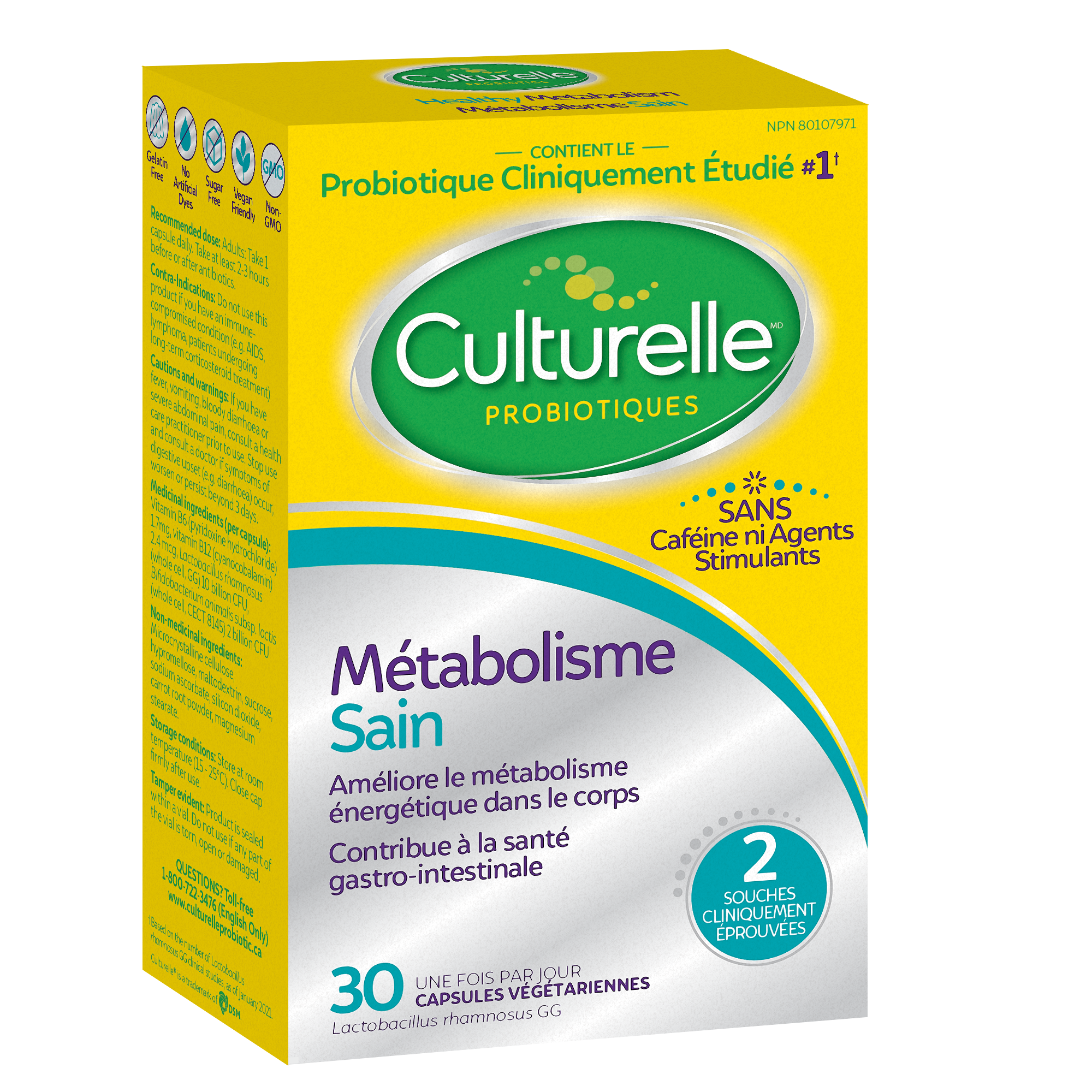 Culturelle Métabolisme + Poids – Côté gauche de l’emballage